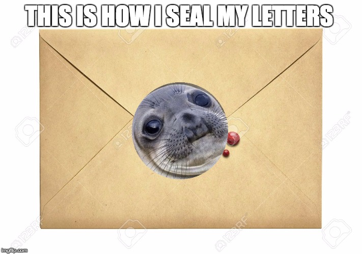 how you should seal your letters | THIS IS HOW I SEAL MY LETTERS | image tagged in seal,letter,meme,original,funny,i tried | made w/ Imgflip meme maker