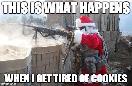 Hohoho | THIS IS WHAT HAPPENS; WHEN I GET TIRED OF COOKIES | image tagged in memes,hohoho | made w/ Imgflip meme maker