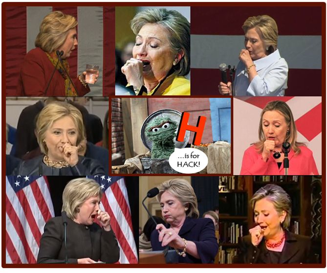 Hillary Hacking Coughing Blank Meme Template