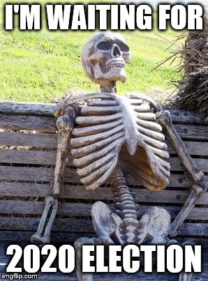 Waiting Skeleton Meme | I'M WAITING FOR; 2020 ELECTION | image tagged in memes,waiting skeleton | made w/ Imgflip meme maker