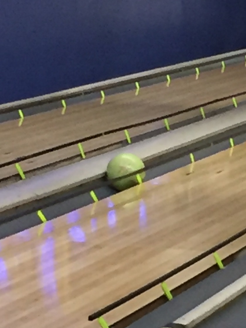 High Quality Bowling Ball in gutter with bumpers on. Blank Meme Template