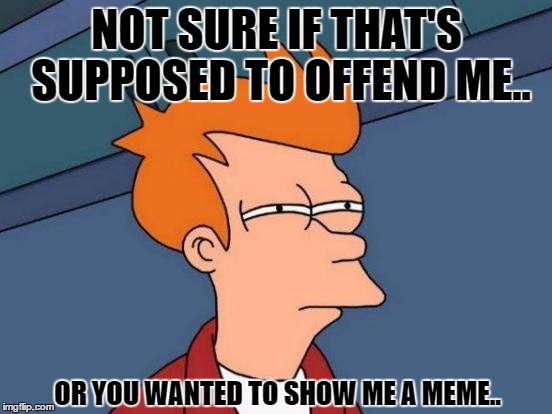 If you guys didn't know i have an account on quotev... | NOT SURE IF THAT'S SUPPOSED TO OFFEND ME.. OR YOU WANTED TO SHOW ME A MEME.. | image tagged in memes,futurama fry,dankmemes | made w/ Imgflip meme maker