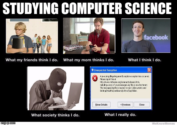 For my Brother, who is a Computer Scientist  | STUDYING COMPUTER SCIENCE | image tagged in memes,what i really do,engineering,funny,computer science,socially awkward penguin | made w/ Imgflip meme maker