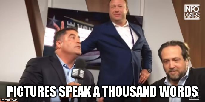 Alex Jones Being Alex Jones | PICTURES SPEAK A THOUSAND WORDS | image tagged in alex jones young turks,so true memes,dncleaks,funny memes,bunny ears | made w/ Imgflip meme maker
