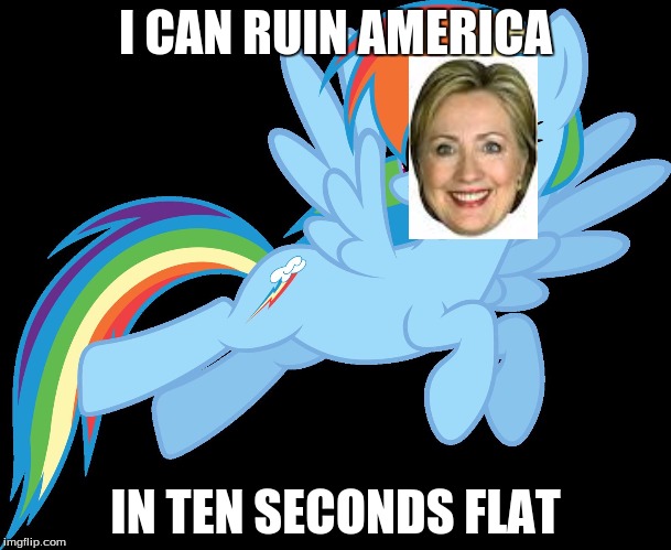 dashie flying | I CAN RUIN AMERICA; IN TEN SECONDS FLAT | image tagged in dashie flying | made w/ Imgflip meme maker
