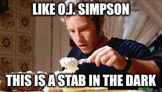 LIKE O.J. SIMPSON THIS IS A STAB IN THE DARK | made w/ Imgflip meme maker