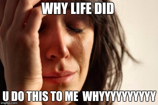 First World Problems | WHY LIFE DID; U DO THIS TO ME  WHYYYYYYYYYY | image tagged in memes,first world problems | made w/ Imgflip meme maker