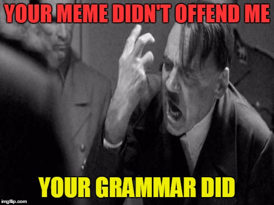 YOUR MEME DIDN'T OFFEND ME YOUR GRAMMAR DID | made w/ Imgflip meme maker