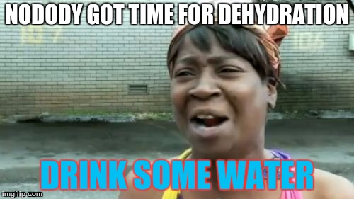 Ain't Nobody Got Time For That Meme | NODODY GOT TIME FOR DEHYDRATION; DRINK SOME WATER | image tagged in memes,aint nobody got time for that | made w/ Imgflip meme maker