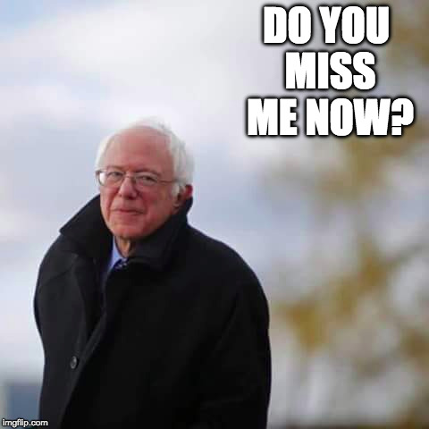DO YOU MISS ME NOW? | image tagged in bernie sanders | made w/ Imgflip meme maker