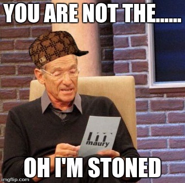 Maury Lie Detector Meme | YOU ARE NOT THE...... OH I'M STONED | image tagged in memes,maury lie detector,scumbag | made w/ Imgflip meme maker