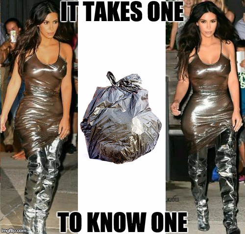 IT TAKES ONE; TO KNOW ONE | image tagged in kim kardashian | made w/ Imgflip meme maker
