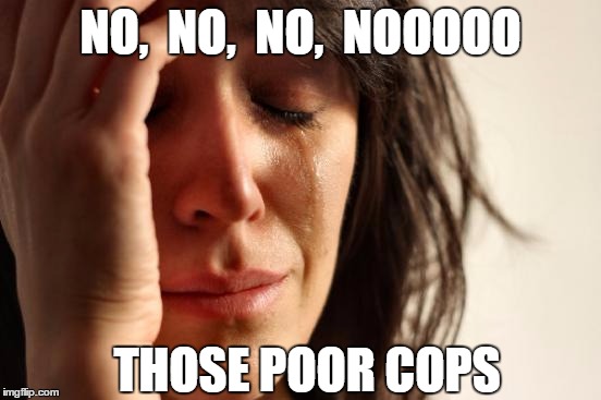 First World Problems Meme | NO,  NO,  NO,  NOOOOO THOSE POOR COPS | image tagged in memes,first world problems | made w/ Imgflip meme maker