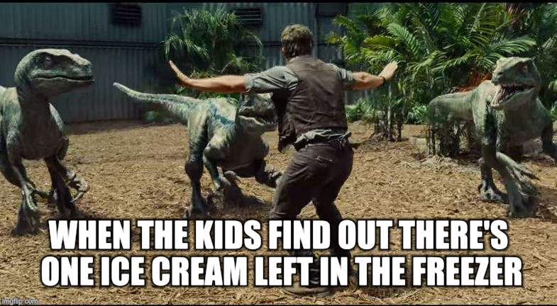 Easy Blue |  WHEN THE KIDS FIND OUT THERE'S ONE ICE CREAM LEFT IN THE FREEZER | image tagged in easy blue | made w/ Imgflip meme maker