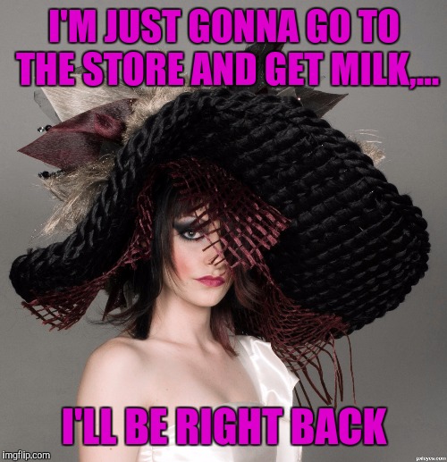 I'M JUST GONNA GO TO THE STORE AND GET MILK,... I'LL BE RIGHT BACK | made w/ Imgflip meme maker