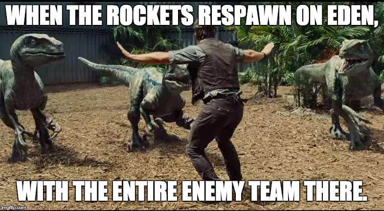 Halo 5 Eden in a nutshell. | WHEN THE ROCKETS RESPAWN ON EDEN, WITH THE ENTIRE ENEMY TEAM THERE. | image tagged in easy blue,halo 5 | made w/ Imgflip meme maker