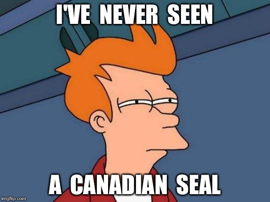 Futurama Fry Meme | I'VE  NEVER  SEEN A  CANADIAN  SEAL | image tagged in memes,futurama fry | made w/ Imgflip meme maker