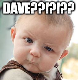 Skeptical Baby Meme | DAVE??!?!?? | image tagged in memes,skeptical baby | made w/ Imgflip meme maker