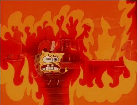 High Quality spongebob fire Blank Meme Template