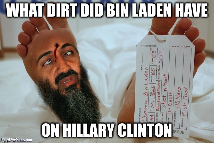 WHAT DIRT DID BIN LADEN HAVE ON HILLARY CLINTON | made w/ Imgflip meme maker