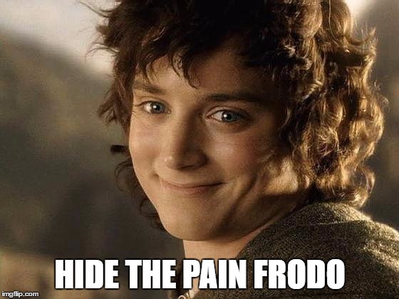 Hide the pain Frodo
 | HIDE THE PAIN FRODO | image tagged in if you know what i mean frodon | made w/ Imgflip meme maker