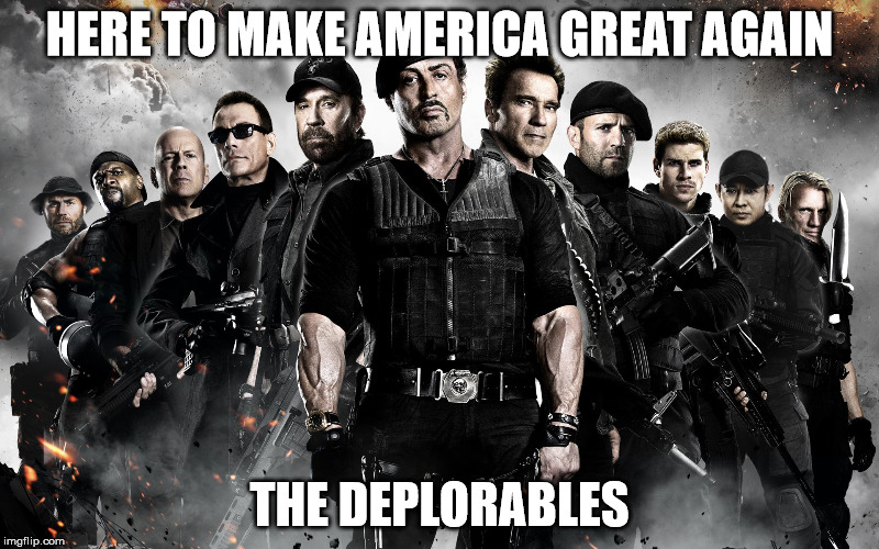 The Deplorables | HERE TO MAKE AMERICA GREAT AGAIN; THE DEPLORABLES | image tagged in make america great again | made w/ Imgflip meme maker