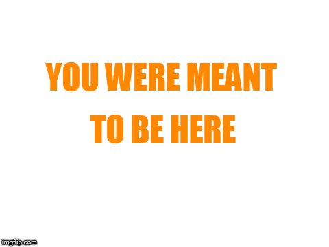 message | YOU WERE MEANT; TO BE HERE | image tagged in blank white template | made w/ Imgflip meme maker