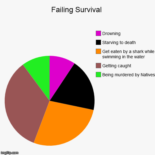 The way to not follow | image tagged in funny,pie charts,survival,joke | made w/ Imgflip chart maker