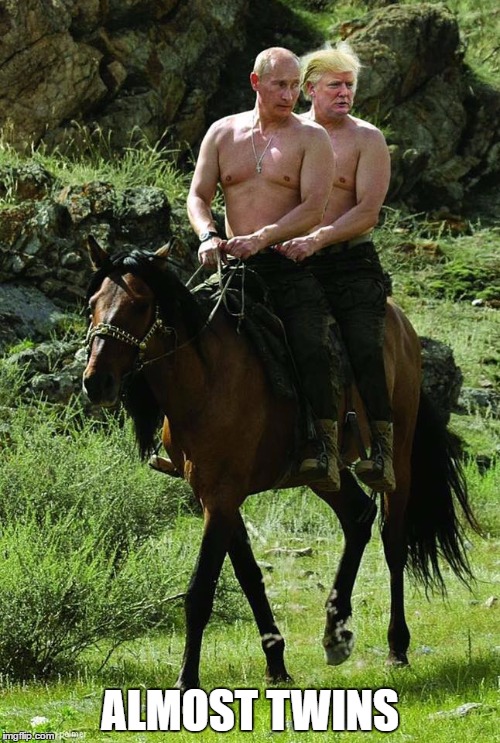 Donald Trump Vladamir Putin | ALMOST TWINS | image tagged in donald trump vladamir putin | made w/ Imgflip meme maker