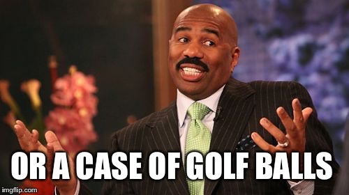 OR A CASE OF GOLF BALLS | image tagged in memes,steve harvey | made w/ Imgflip meme maker