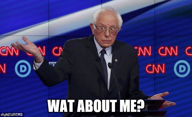 Wat Bernie | WAT ABOUT ME? | image tagged in wat bernie | made w/ Imgflip meme maker