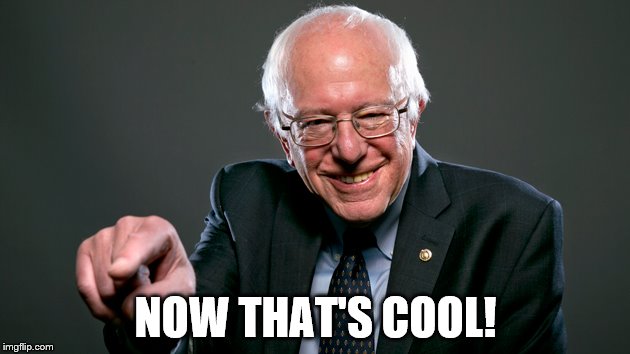 Bernie Pointing | NOW THAT'S COOL! | image tagged in bernie pointing | made w/ Imgflip meme maker