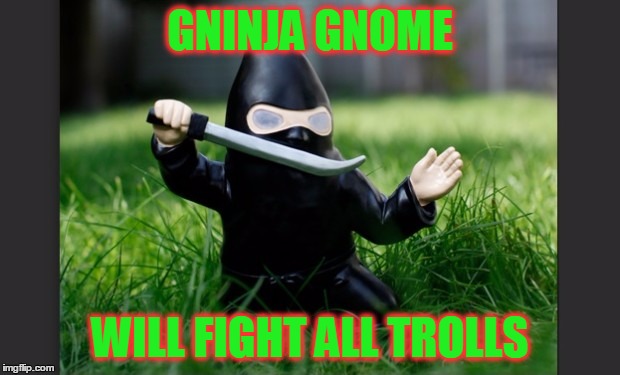 GNINJA GNOME WILL FIGHT ALL TROLLS | made w/ Imgflip meme maker