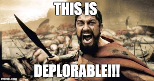 Sparta Leonidas | THIS IS; DEPLORABLE!!! | image tagged in memes,sparta leonidas | made w/ Imgflip meme maker