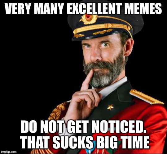 OBVIOUSLY A GOOD SUGGESTION | VERY MANY EXCELLENT MEMES DO NOT GET NOTICED. THAT SUCKS BIG TIME | image tagged in obviously a good suggestion | made w/ Imgflip meme maker