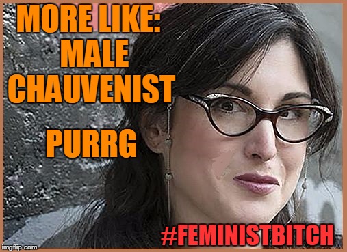 feminist Zeisler | MORE LIKE:  MALE CHAUVENIST #FEMINISTB**CH PURRG | image tagged in feminist zeisler | made w/ Imgflip meme maker