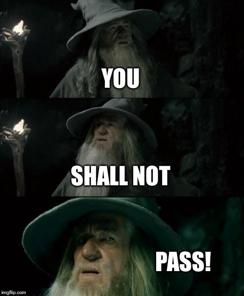 Confused Gandalf | YOU; SHALL NOT; PASS! | image tagged in memes,confused gandalf | made w/ Imgflip meme maker