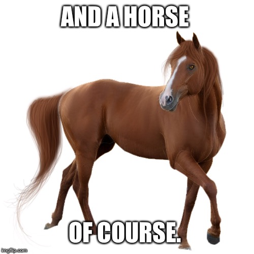 AND A HORSE OF COURSE. | made w/ Imgflip meme maker