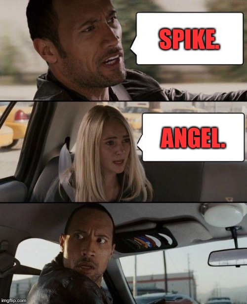 The Rock Driving | SPIKE. ANGEL. | image tagged in memes,the rock driving | made w/ Imgflip meme maker