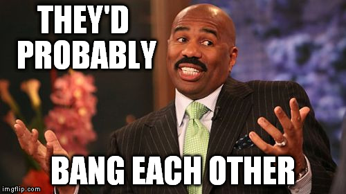 Steve Harvey Meme | THEY'D PROBABLY BANG EACH OTHER | image tagged in memes,steve harvey | made w/ Imgflip meme maker