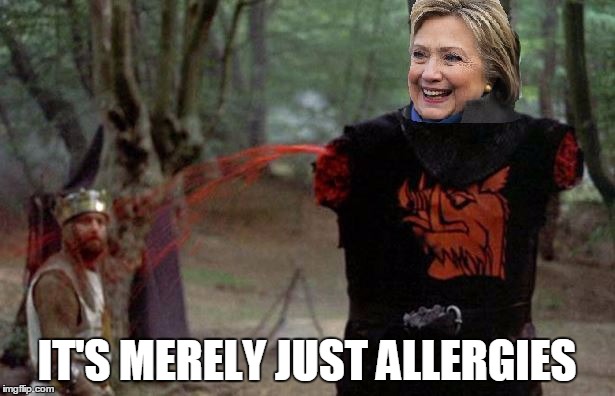 IT'S MERELY JUST ALLERGIES | image tagged in killaryfleshwound | made w/ Imgflip meme maker