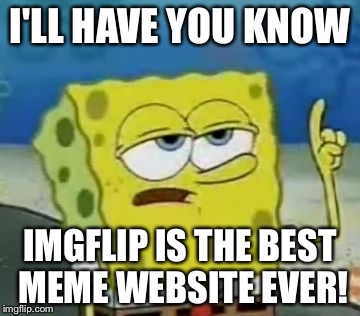I'll Have You Know Spongebob | I'LL HAVE YOU KNOW; IMGFLIP IS THE BEST MEME WEBSITE EVER! | image tagged in memes,ill have you know spongebob | made w/ Imgflip meme maker