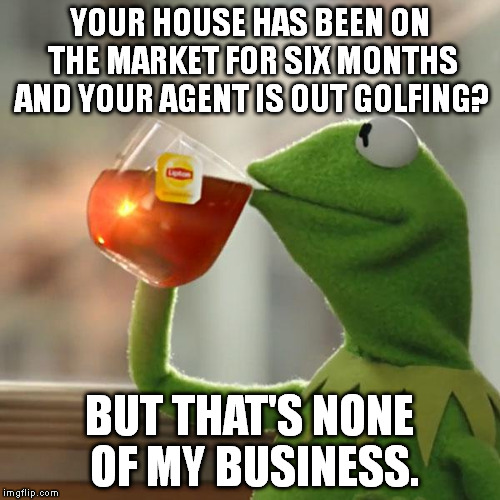 But That's None Of My Business Meme | YOUR HOUSE HAS BEEN ON THE MARKET FOR SIX MONTHS AND YOUR AGENT IS OUT GOLFING? BUT THAT'S NONE OF MY BUSINESS. | image tagged in memes,but thats none of my business,kermit the frog | made w/ Imgflip meme maker