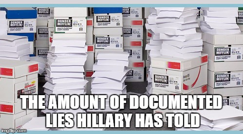 THE AMOUNT OF DOCUMENTED LIES HILLARY HAS TOLD | made w/ Imgflip meme maker