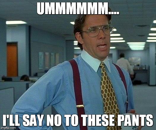 That Would Be Great Meme | UMMMMMM.... I'LL SAY NO TO THESE PANTS | image tagged in memes,that would be great | made w/ Imgflip meme maker