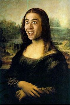 High Quality NIcholas Cage Mona Lisa Blank Meme Template
