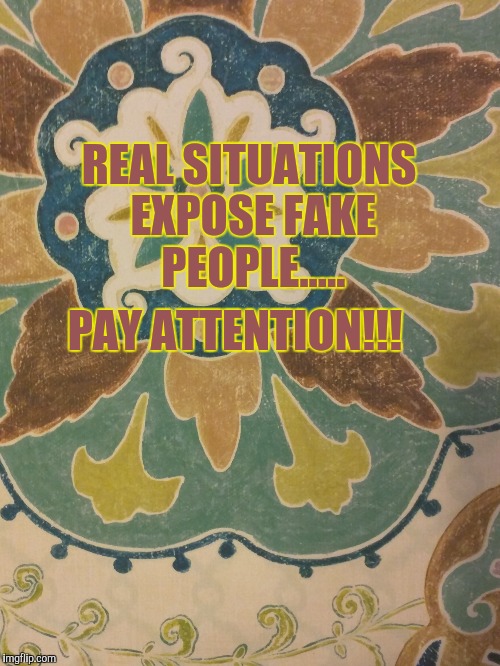 REAL SITUATIONS EXPOSE FAKE PEOPLE..... PAY ATTENTION!!! | image tagged in fake people | made w/ Imgflip meme maker