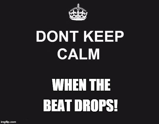 dont keep calm | WHEN THE; BEAT DROPS! | image tagged in dont keep calm,beats,beat drop | made w/ Imgflip meme maker