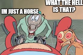 WHAT THE HELL IS THAT? IM JUST A HORSE | made w/ Imgflip meme maker