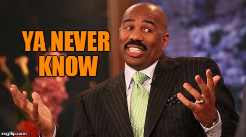 Steve Harvey Meme | YA NEVER KNOW | image tagged in memes,steve harvey | made w/ Imgflip meme maker